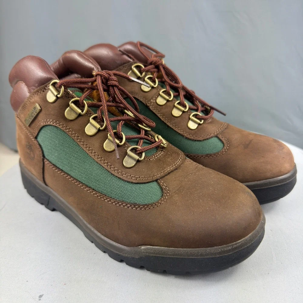 Timberland Field Boot Junior Big Kids Size 5.5 Brown Green Beef Broccoli 16937